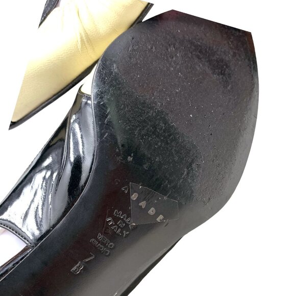 Casadei‎ Two Toned Italian Leather Pointy Slingback Kitten Heels - Picture 3 of 13